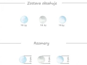 Nálepka na stenu Pastelové guľky, blue