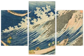 Obraz - Katsushika Hokusai, Fishing Boats at Choshi in Shimosa (Soshu Choshi) , reprodukcia (90x60 cm)