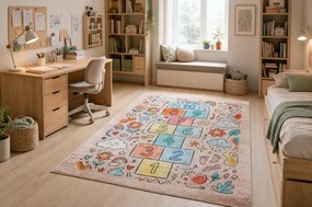 Detský koberec protišmykový BAMBINO 61470 ružový / modrý