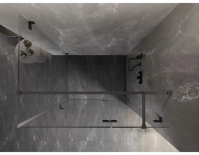 Mexen Lunar T, výklopný sprchový kút pravý 120 x 100 cm, 8mm číre sklo, profil grafit brúsený, 834T-120-100-66-00-P