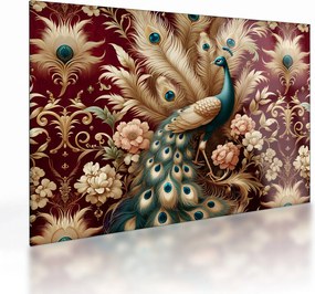 Sklenený obraz – Elegantný páv (70x50 cm)