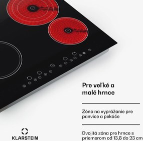 Klarstein Virtuosa, vstavaná varná doska, 6500 W, 4 zóny, 59 x 52 cm, sklokeramika