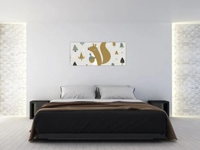 Obraz - Veverička s orieškom (120x50 cm)