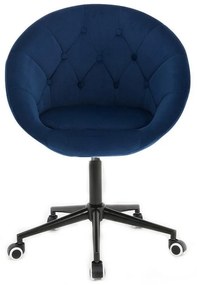 LuxuryForm DESIGN Kreslo VERA VELUR na čiernej podstave s kolieskami - modré
