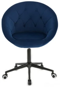 LuxuryForm DESIGN Kreslo VERA VELUR na čiernej podstave s kolieskami - modré