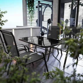JEDÁLENSKÝ ZÁHRADNÝ SET SISTO 4 X STOLIČKA + STÔL ČIERNY