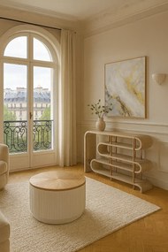 Konferenční stolek Stilig ST580 80 cm z masivu ecru/jilm