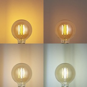 Inteligentné stmievateľné LED žiarovky E27 G95 zlaté 7W 806 lm 1800-6500K