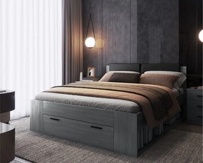 Posteľ 160x200 s čalúneným čelom Galaxy 51 - Dub carbon