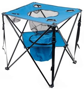 Skladací kempingový stôl + 2x stolička modrá
