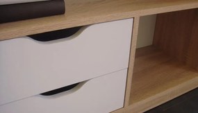 Regál / knižnica Sten 2, dub sonoma/biela