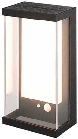 LED Solution Čierne LED nástenné solárne svietidlo s pohybovým čidlom 0,5W IP54 23032