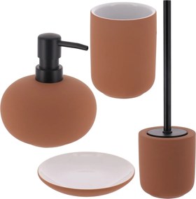 Sada kúpeľňových doplnkov Niva, hnedá/s čiernymi prvkami
