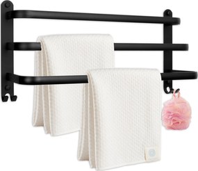 Nástenný vešiak na uteráky ATHOS 50 cm - čierny