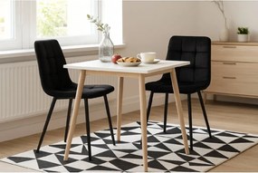 GARDEN LINE Moderná prešívaná zamatová stolička Farba: čierna