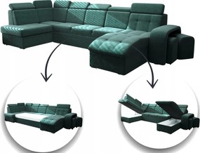 Veľký Rohový Rozkladací Gauč 392X180 2, Opierka Hlavy Skladová Ponuka Paul