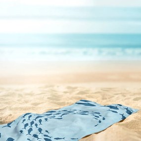 Modrá plážová osuška 90x180 cm Shoal - DecoKing
