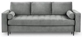 Svetlosivá zamatová rozkladacia pohovka Milo Casa Santo