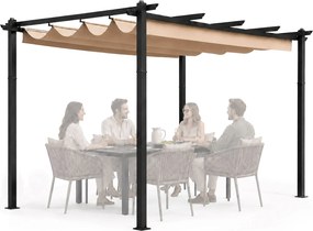 Zahradní pergola s posuvným střešním systémem Zenia 3x4 m béžová