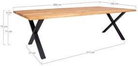 Dizajnový jedálenský stôl Jonathon 300 cm prírodný dub