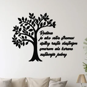 dřevo života Drevený strom Rodina sú korene Farebný vzor: Biela, Rozmery (cm): 79x60