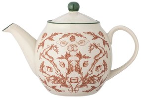 Krémová kanvica na čaj s vianočným motívom z kameniny 900 ml Beth – Bloomingville