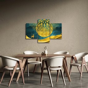Obraz - Abstrakcia, Zlatá krajina (90x60 cm)