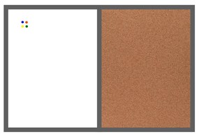 Toptabule.sk  Kombinovaná tabuľa biela v drevenom ráme + 6 farieb rámu 90x60 cm