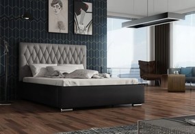 Čalúnená posteľ REBECA + rošt + matrac, Siena04 s gombíkom/Dolaro08, 160x200
