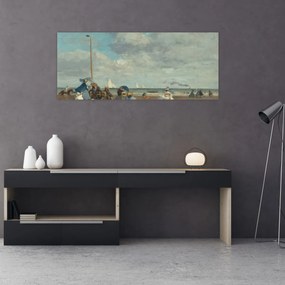 Obraz - Eugène Boudin, Beach  at Trouville, reprodukcia (120x50 cm)
