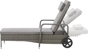 Polohovateľné ratanové lehátko BestBerg BBRF-1142G / sivá