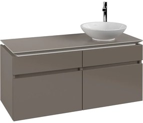 VILLEROY &amp; BOCH Legato závesná skrinka pod umývadlo na dosku (umývadlo vpravo), 4 zásuvky, 1200 x 500 x 550 mm, Truffle Grey, B58200VG