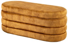 Dizajnová lavica s úložným priestorom MUSTARD VELVET 115 cm – štýlový box
