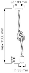 Luster na lanku ROPE 1xE27/12W/230V