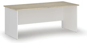 Kancelársky písací stôl PRIMO WHITE, 180x80 cm, biela/dub prírodný
