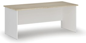 Kancelársky písací stôl PRIMO WHITE, 180x80 cm, biela/dub prírodný