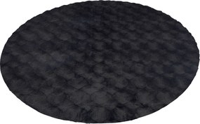 Obsession, Kusový koberec Diamond Cut 800 Anthrazit kruh, 200x200 (priemer) kruh, čierna, obývacia izba