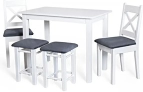 Jedálenský komplet VITO 1+2+2 biely