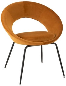Okrová zamatová stolička Ohre - 68 * 51 * 80cm