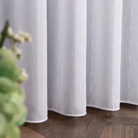 Biela sieťovinová záclona EZRA ukončená olovkom  - šité na mieru