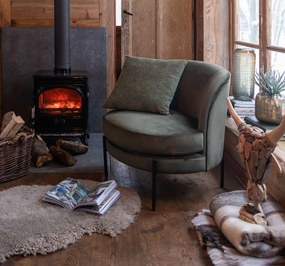 Zelené zamatové okrúhle kreslo Lounge chair Jammy Green - 71*67*66cm