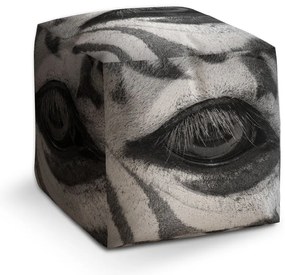 Taburet Cube oko zebry, sivá
