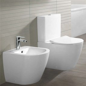 VILLEROY &amp; BOCH Subway 2.0 samostatne stojací bidet s otvorom, s prepadom, 370 x 560 mm, biela alpská, s povrchom CeramicPlus, 540100R1