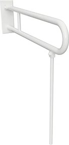 Bemeta Design HELP: Madlo, 600 mm, v tvare U, sklopné, s opornou nohou, s krytkou, biela - 301307073N