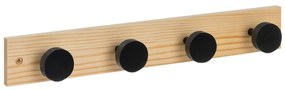 Čierny/v prírodnej farbe nástenný vešiak z borovicového dreva 40 cm Anillos – Casa Selección