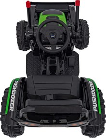 Ramiz Detský bager-traktor na batérie zelený + pohyblivé rameno s lyžicou + diaľkové ovládanie + pomalý štart + FM rádio + LED