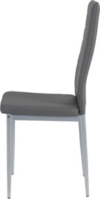 Jedálenský set (3 diely) Duo, šedý betón/sivá ekokoža