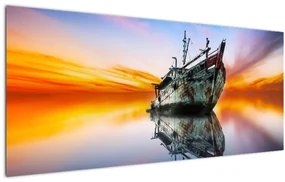 Obraz - Svitanie nad vrakom lode (120x50 cm)