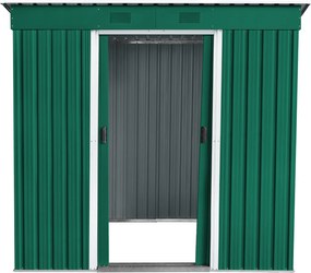 Záhradný domček BestBerg ZD-67GRW / 4,3 m² / 197 × 217 × 202 cm / zelená/biela