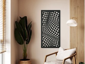 drevko Drevený abstraktný obraz Sieťovina Rozmer obrazu: 44,5 x 22 cm, Farba dekorácie: Čierna